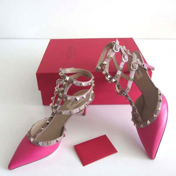 Valentino Shoes - Valentino Garavani Rockstud fuxia caged 2.5" pumps